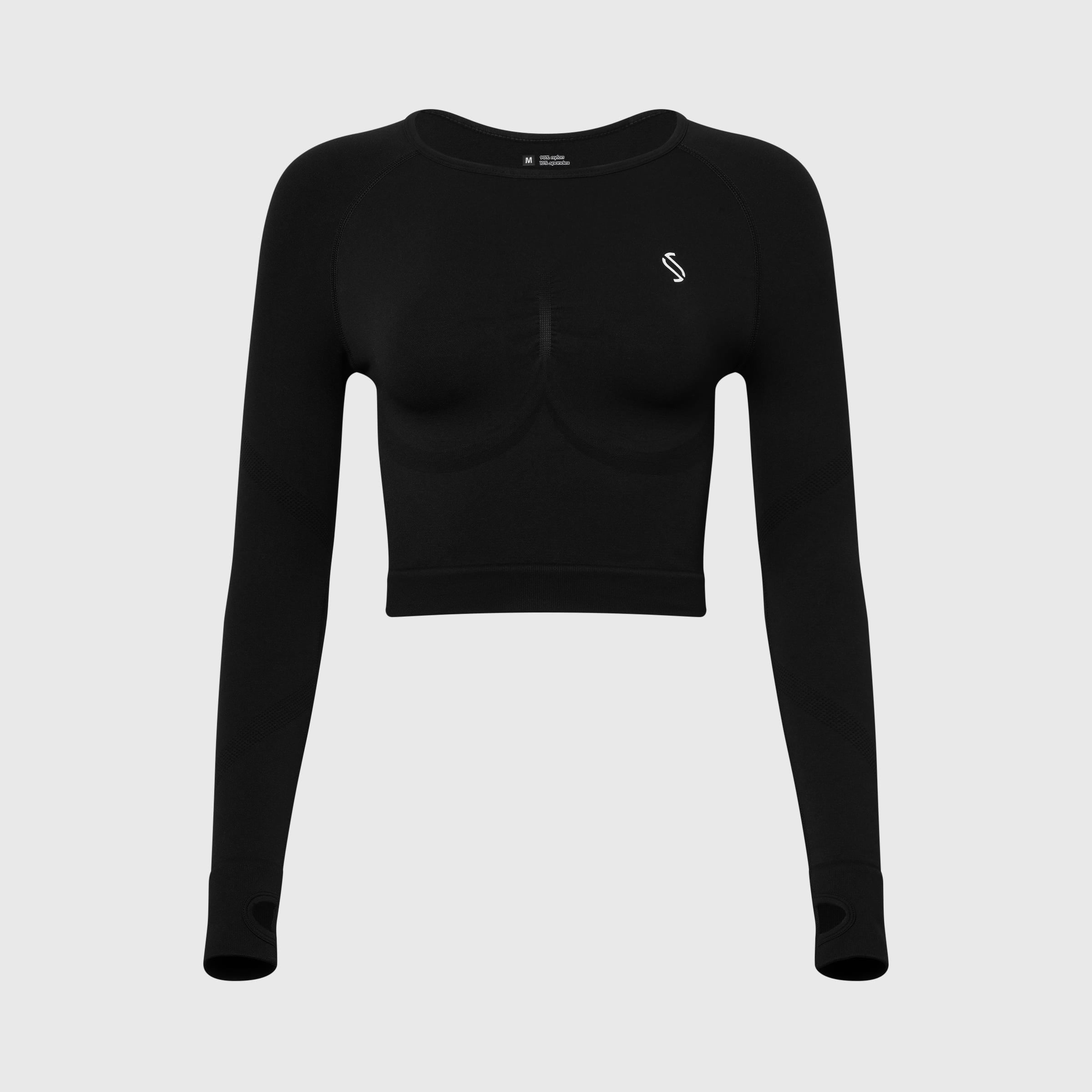 Streak Form Fitted Long Sleeve Top - Onyx