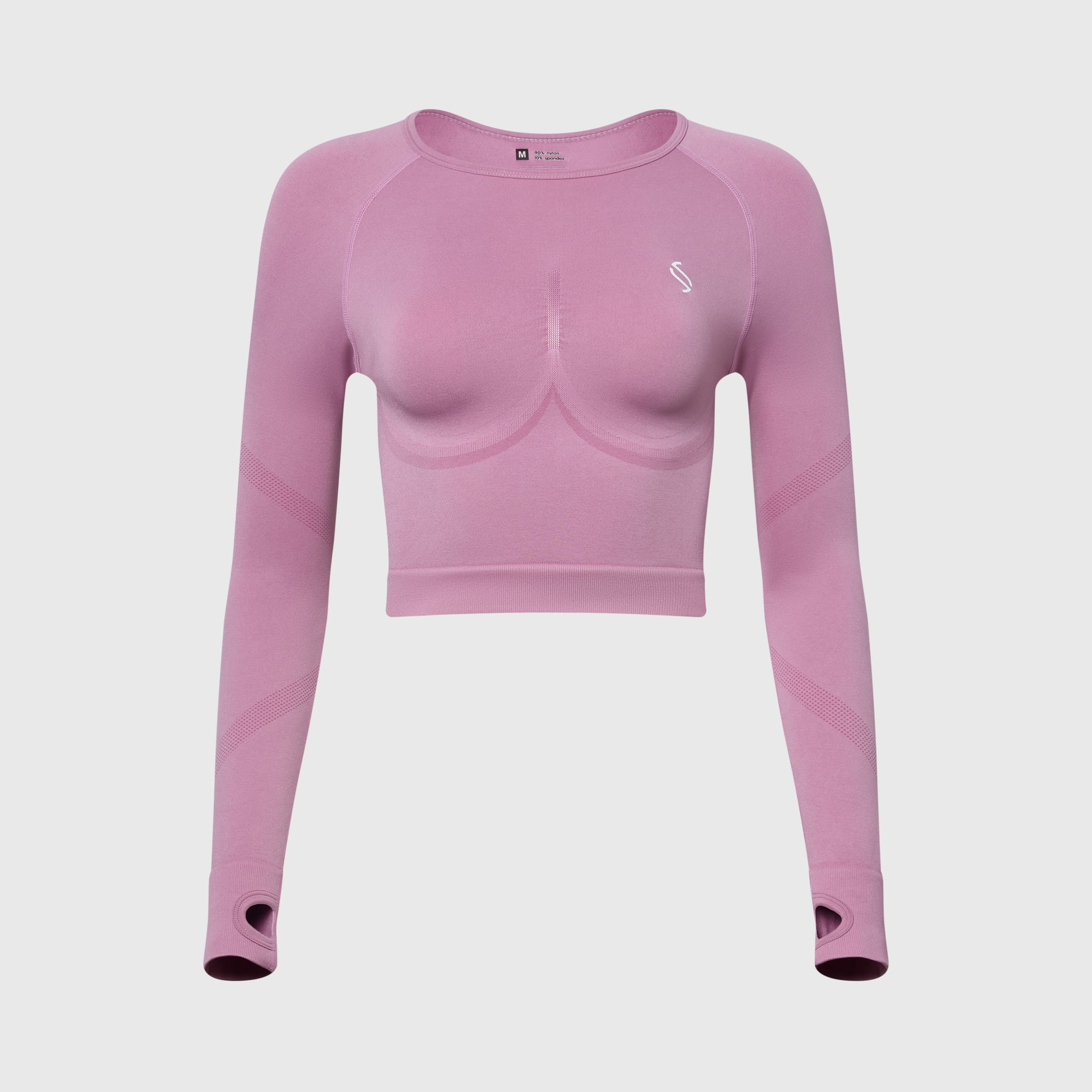 Streak Form Fitted Long Sleeve Top - Rose